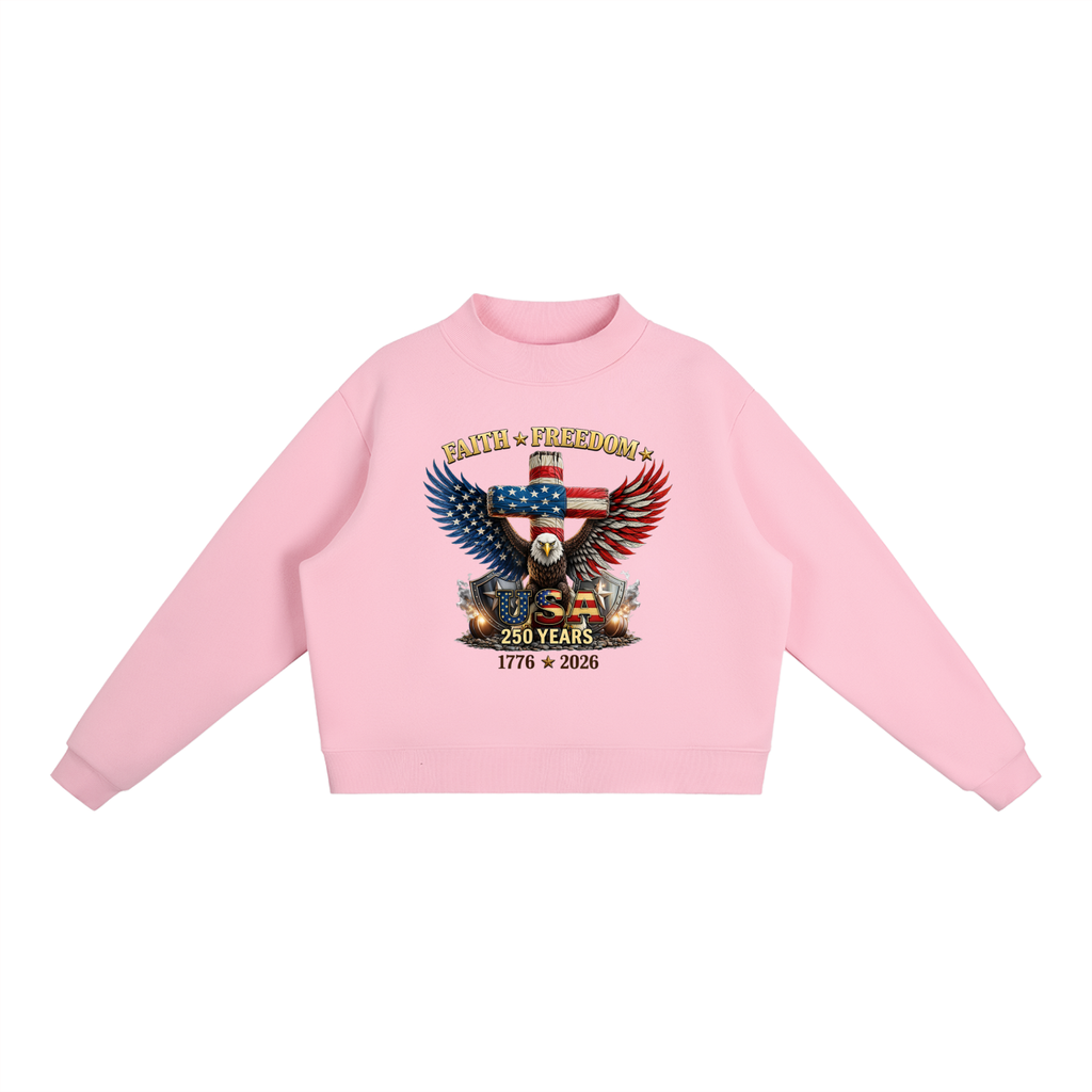 Essential Fleece Mock-Neck Crew Sweatshirt