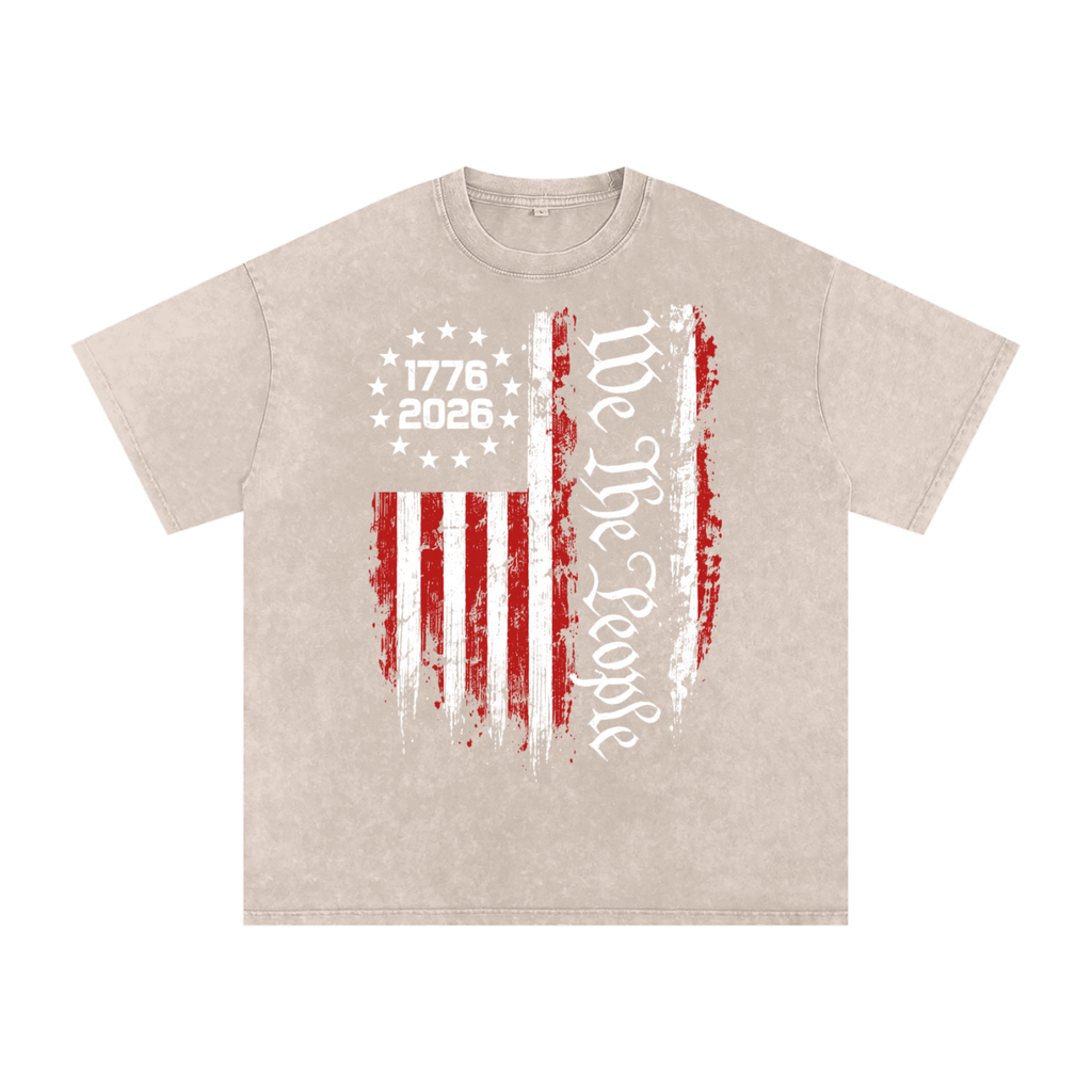 Snow Washed Oversized Cotton T-Shirt