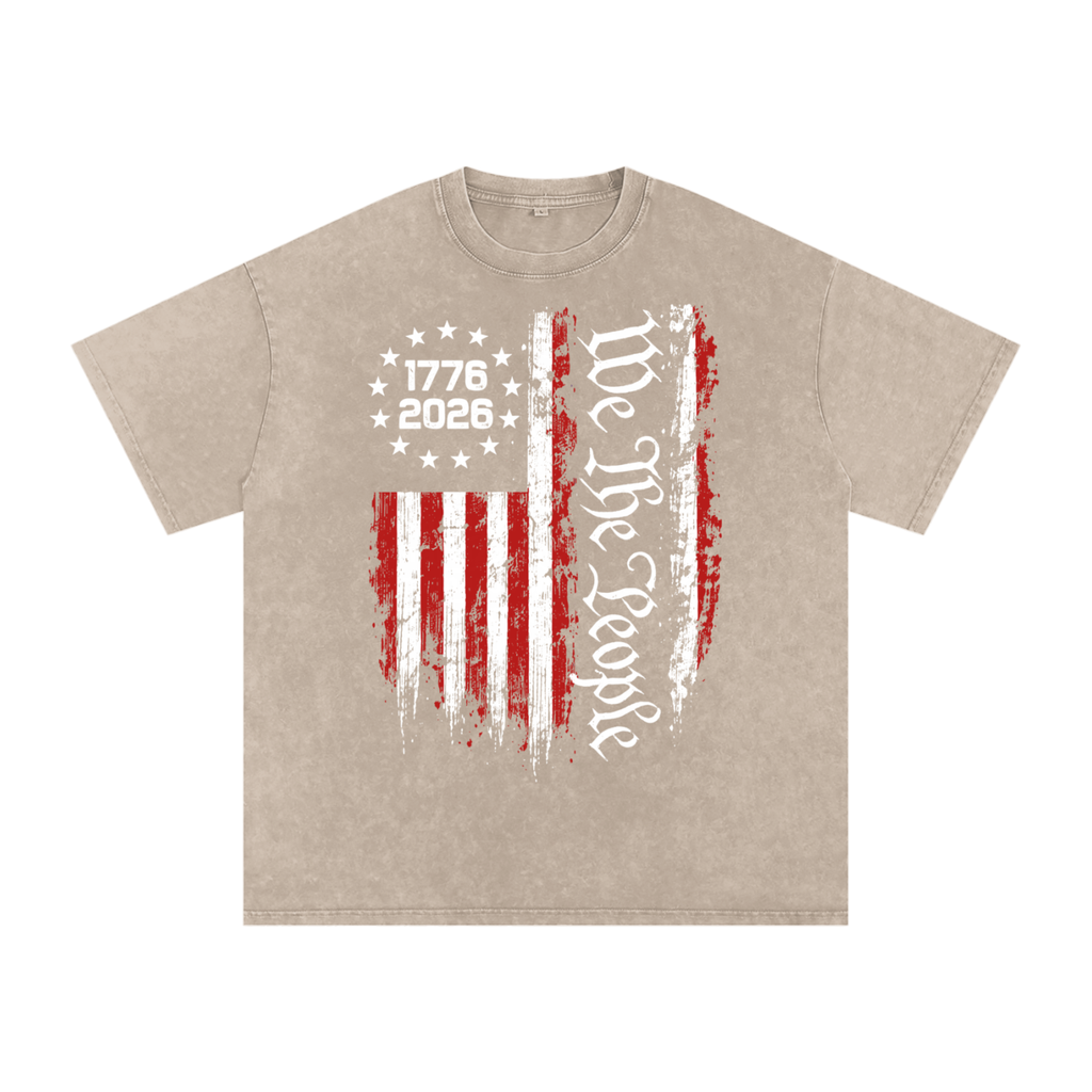 Snow Washed Oversized Cotton T-Shirt